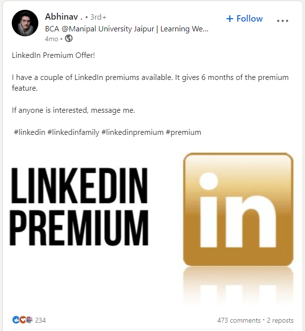 LinkedIn Premium Giveaway
